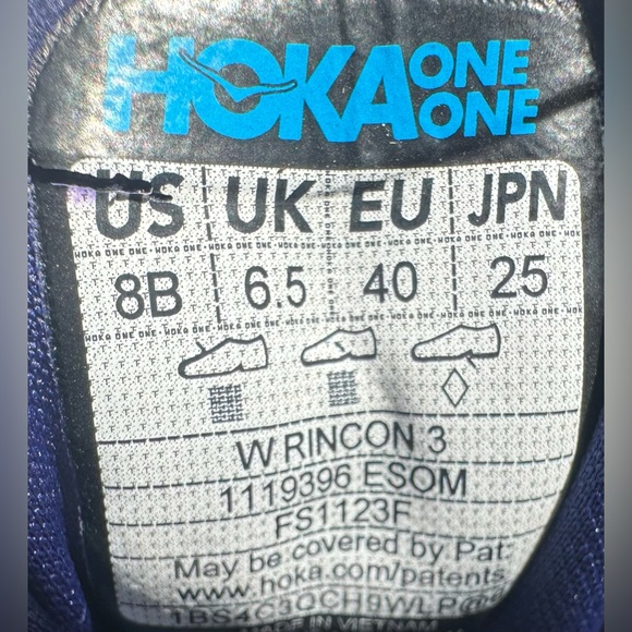 Hoka One One Rincon 3 Blue Running Shoes in VGC Super Clean - Picture 2 of 14